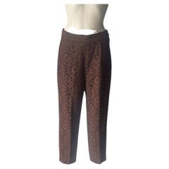 Moschino Cheap and Chic Brown Floral Vintage Lace Pants