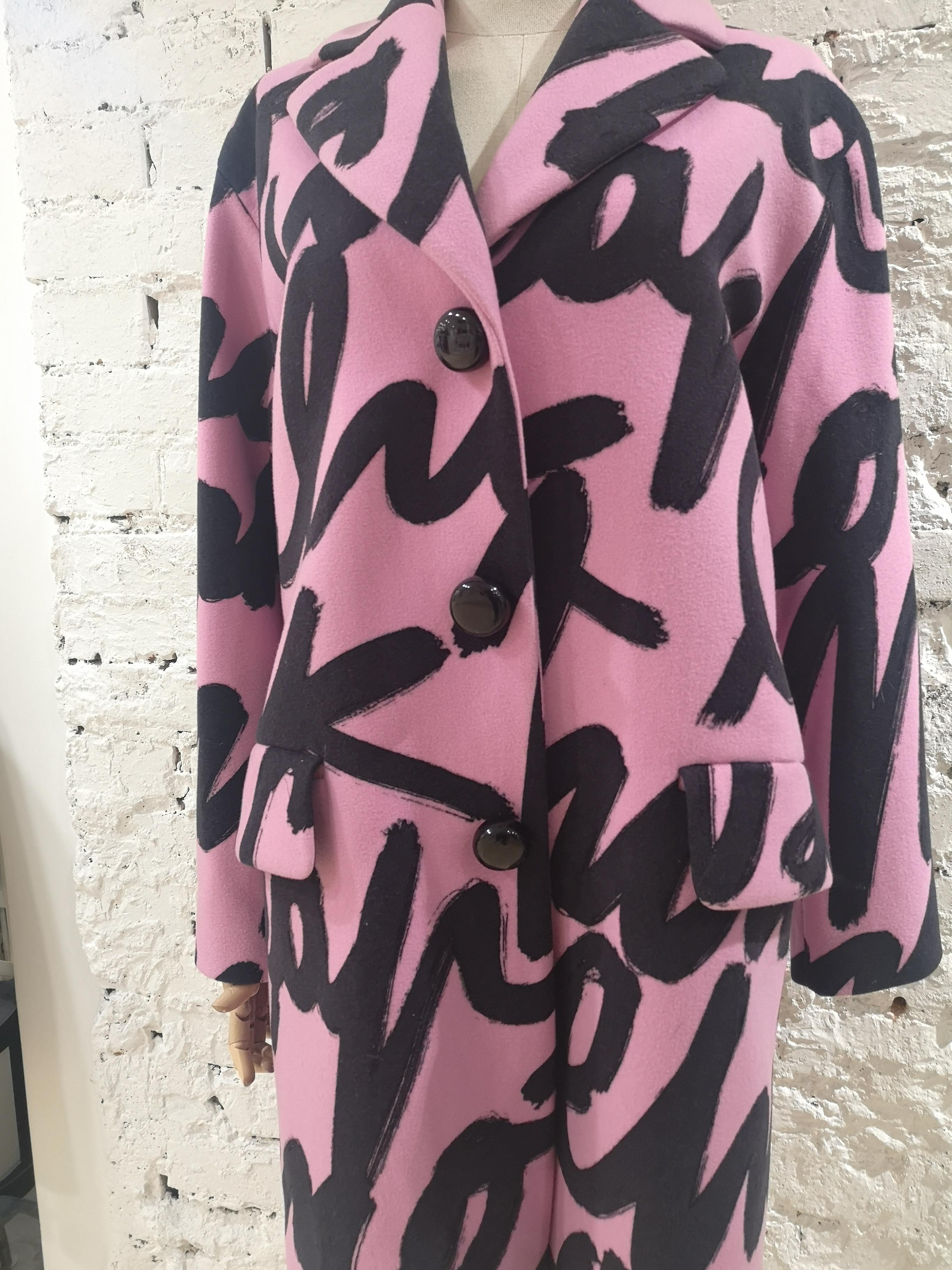 Moschino cheap and chic pink and black wool coat  6