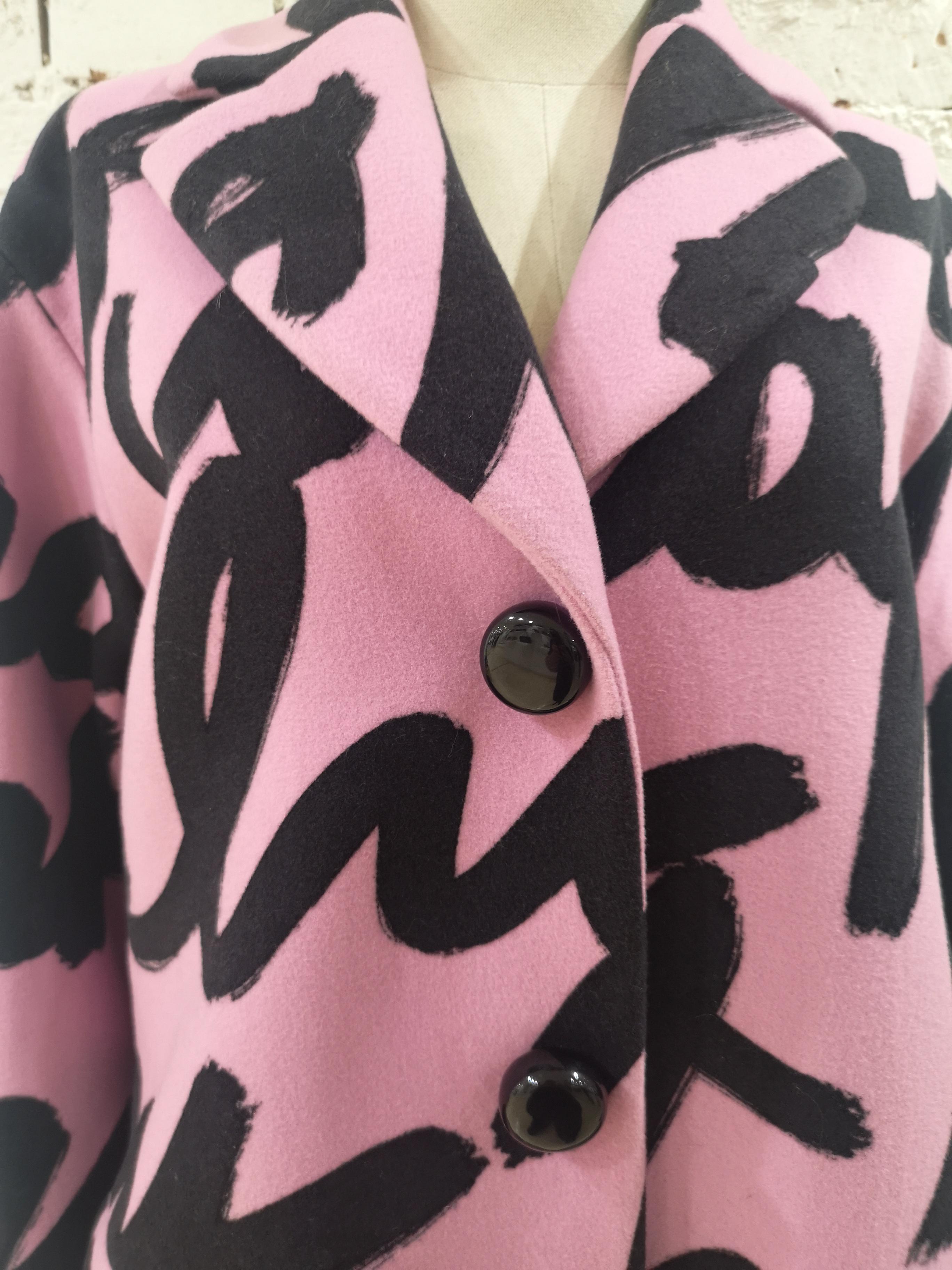Moschino cheap and chic pink and black wool coat  7