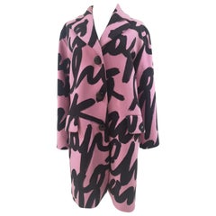 Vintage Moschino cheap and chic pink and black wool coat 