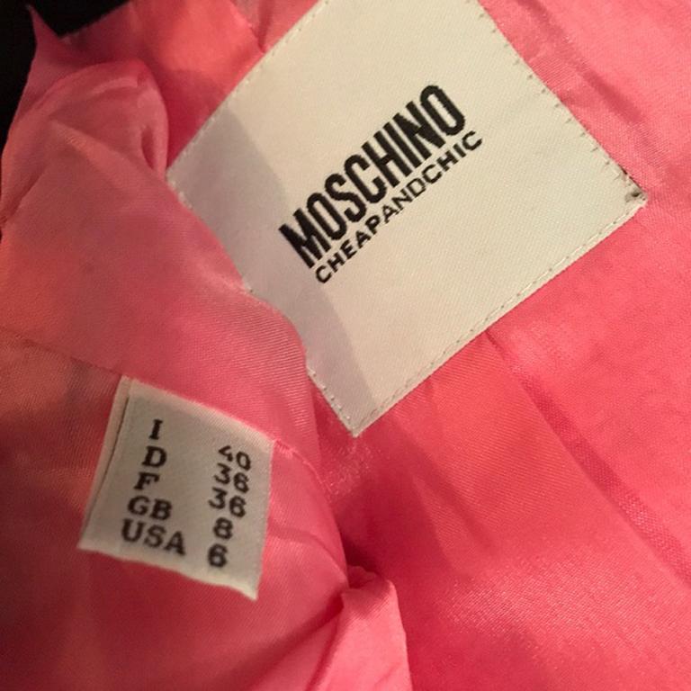 Moschino Cheap and Chic Pink Black Boxy Jacket For Sale 3