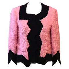 Moschino Cheap and Chic Rosa Schwarz Boxy Jacke