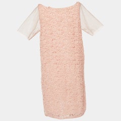 Moschino Cheap and Chic Pink Floral Applique Detail Shift Dress M