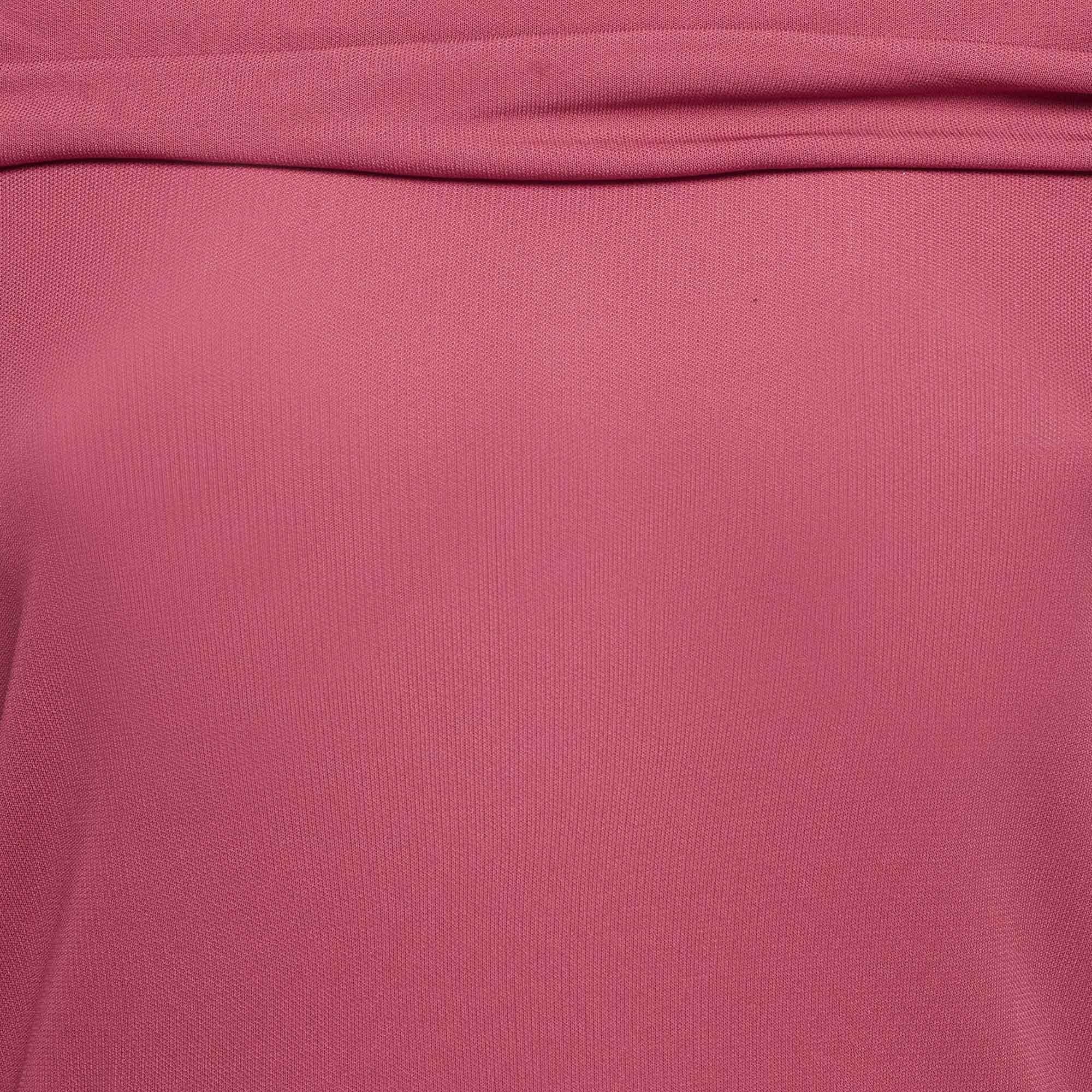 Rose Top à épaules dénudées Moschino Cheap and Chic rose extensible L en vente