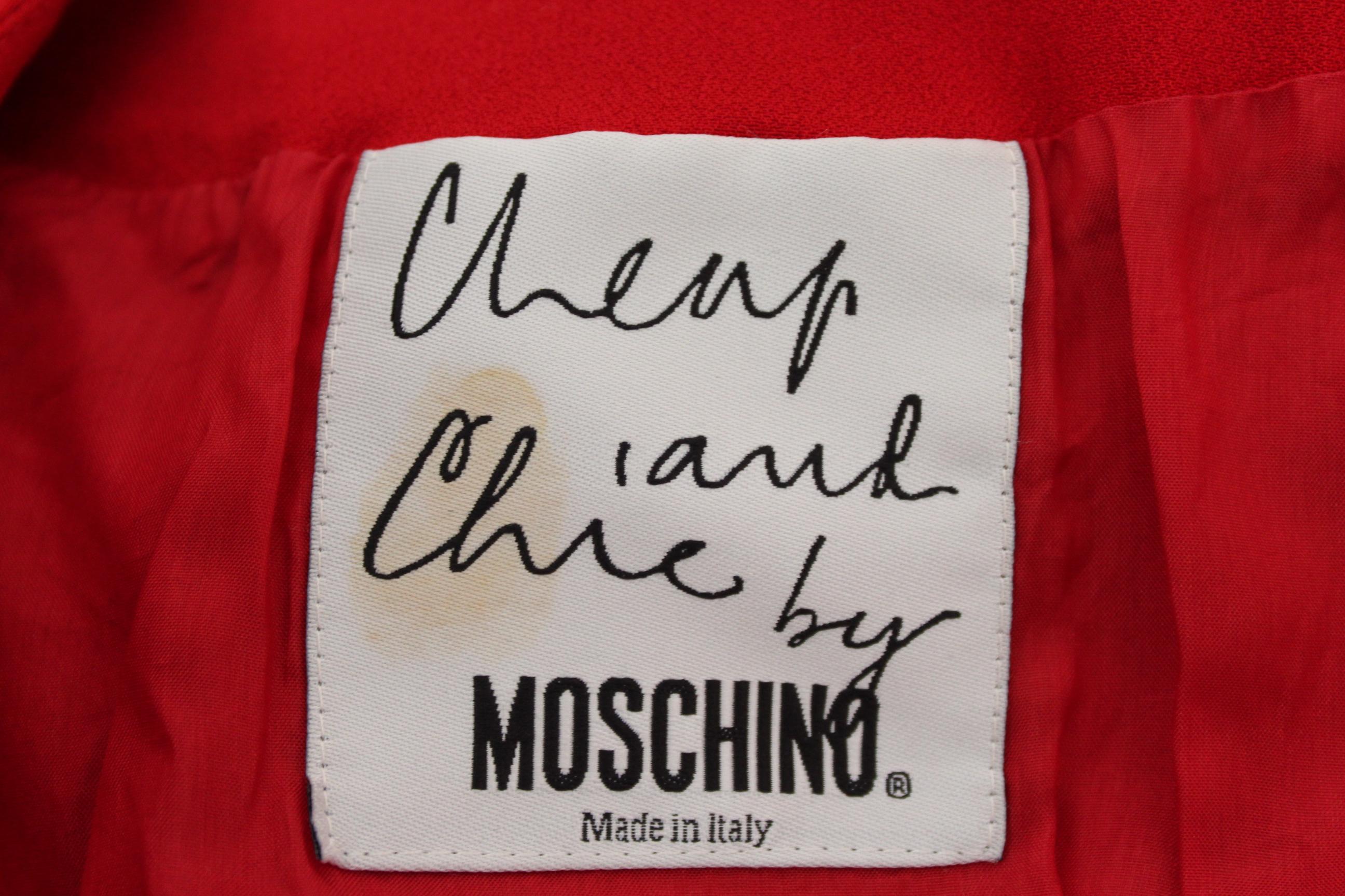 Moschino Cheap And Chic Red Button Jewel Evening Flared Jacket  3