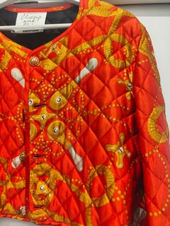 Moschino Cheap and Chic Red Gold jewelry bottons Bomber jacket