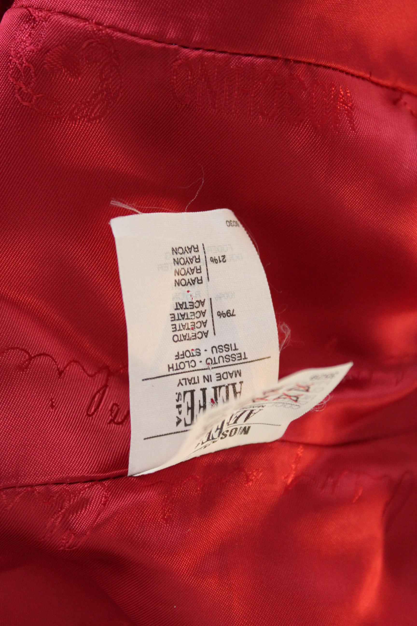 Moschino Cheap And Chic Red Satin Flared Tuxedo Jacket 1990s 4