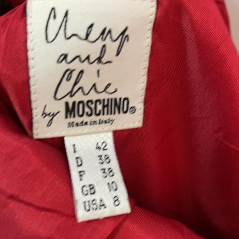 Moschino Cheap And Chic Red Wool Scalloped Dress For Sale 6