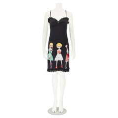 Moschino Cheap and Chic P/E 2002 "Uptown Girls" - Vestito da bambola ricamato nero