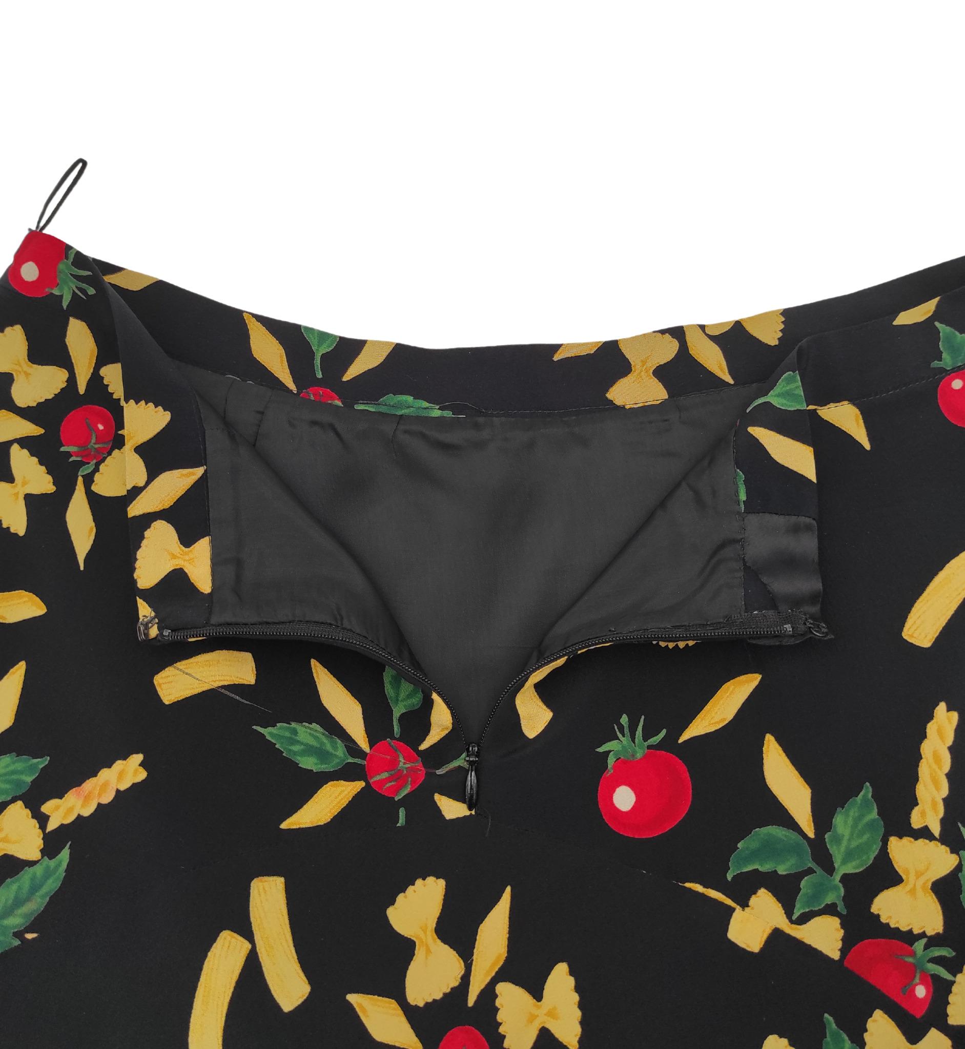 Moschino Cheap and Chic S/S 2006 pasta print silk skirt 5