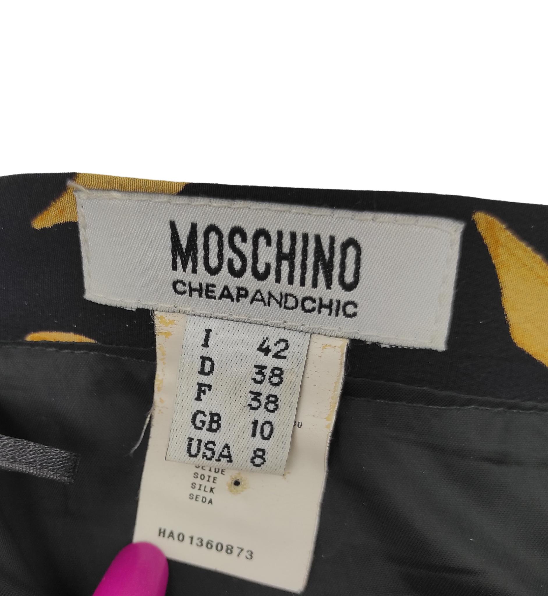 Moschino Cheap and Chic S/S 2006 pasta print silk skirt 6