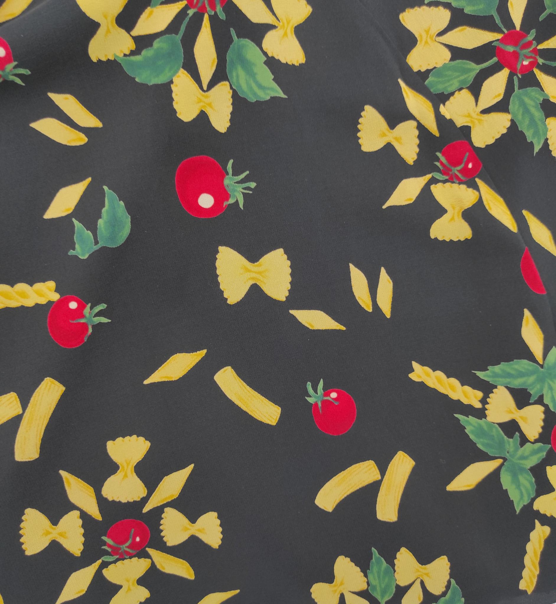 Moschino Cheap and Chic S/S 2006 pasta print silk skirt 3