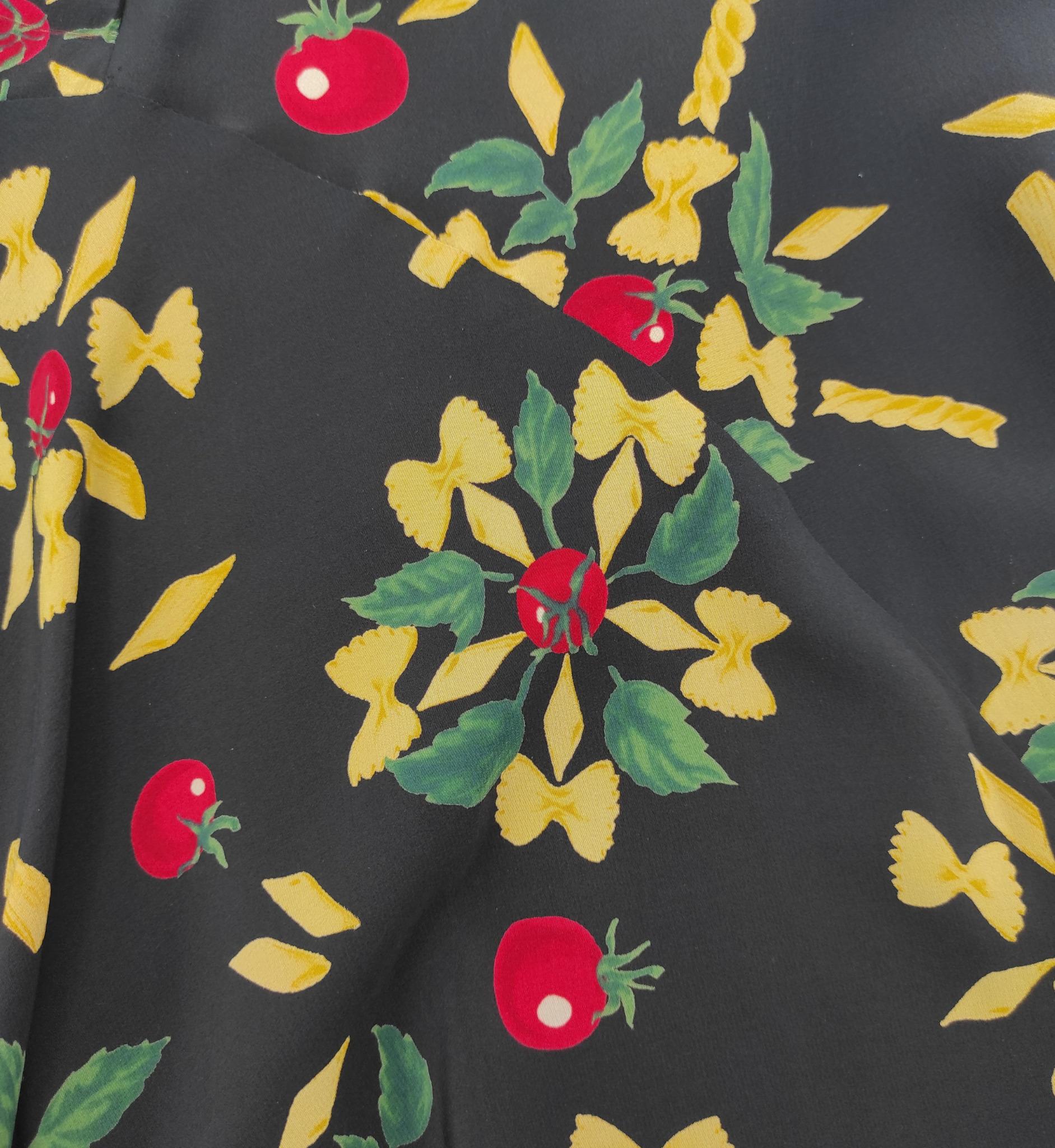 Moschino Cheap and Chic S/S 2006 pasta print silk skirt 4