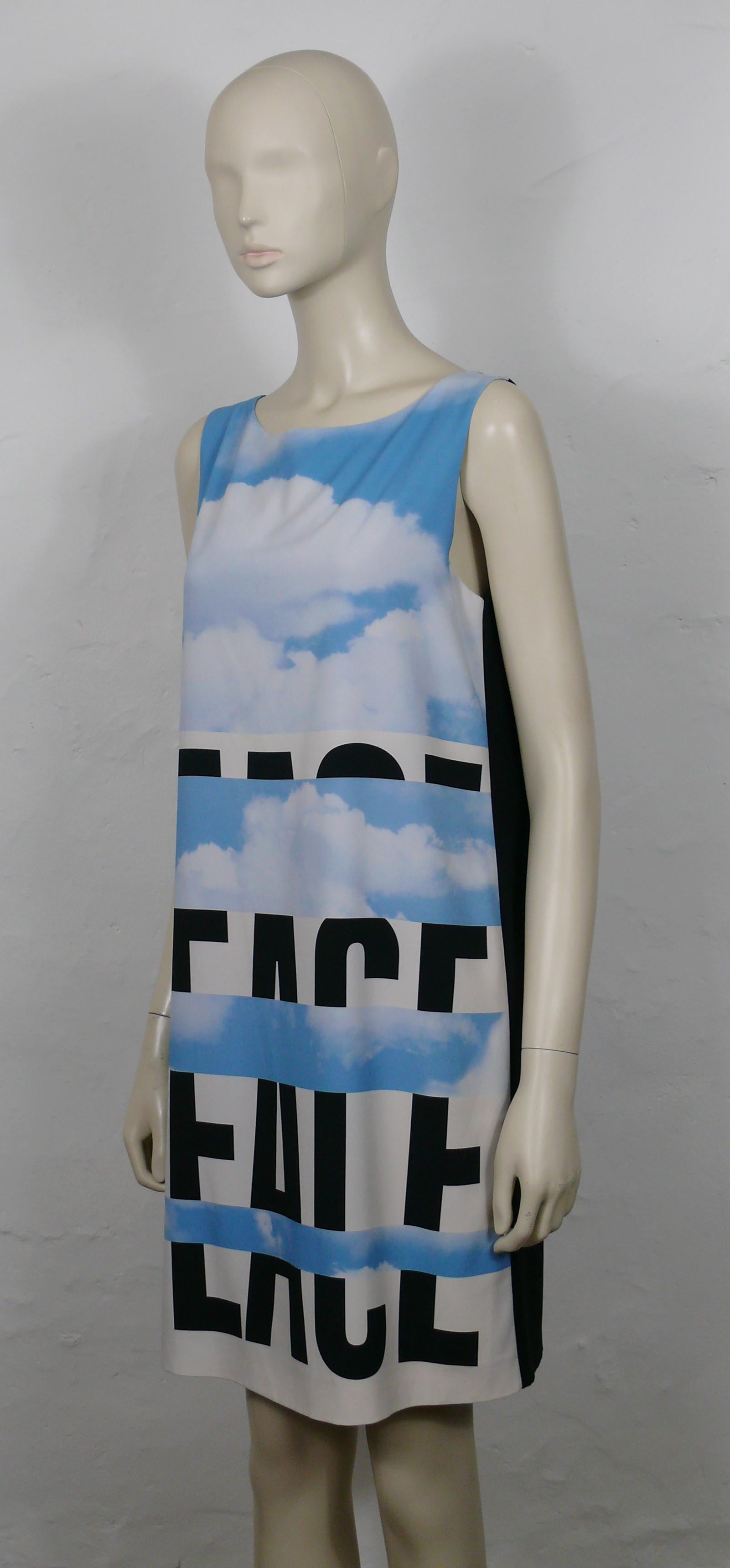 Women's MOSCHINO Cheap and Chic Sky Blue Cloud Peace Dress US Size 8 For Sale