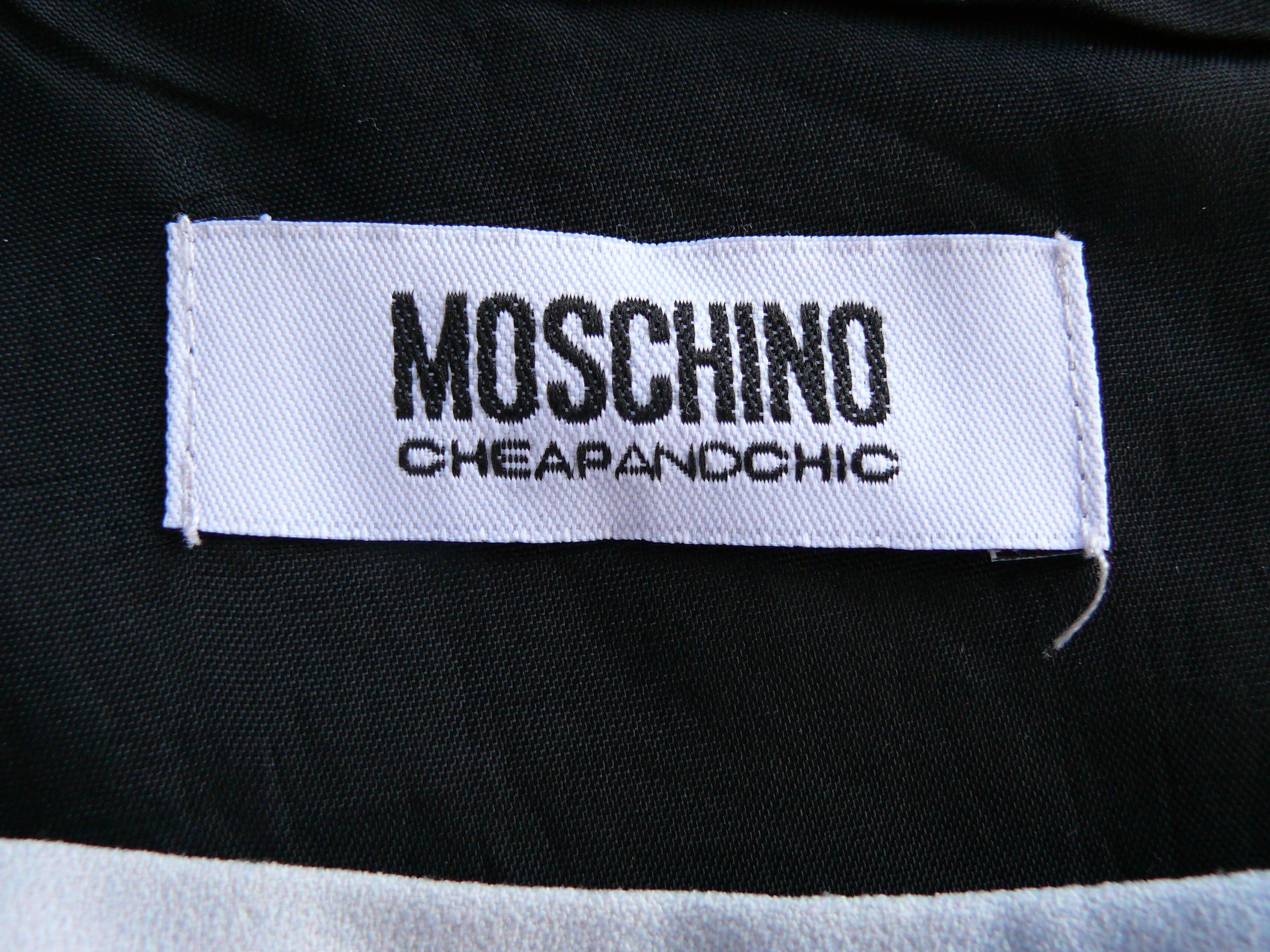 MOSCHINO Cheap and Chic - Robe bleu ciel nuageux, taille US 8 en vente 2