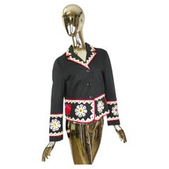 Moschino Cheap and Chic blazer noir à décor de flocons de neige et d'éléphants