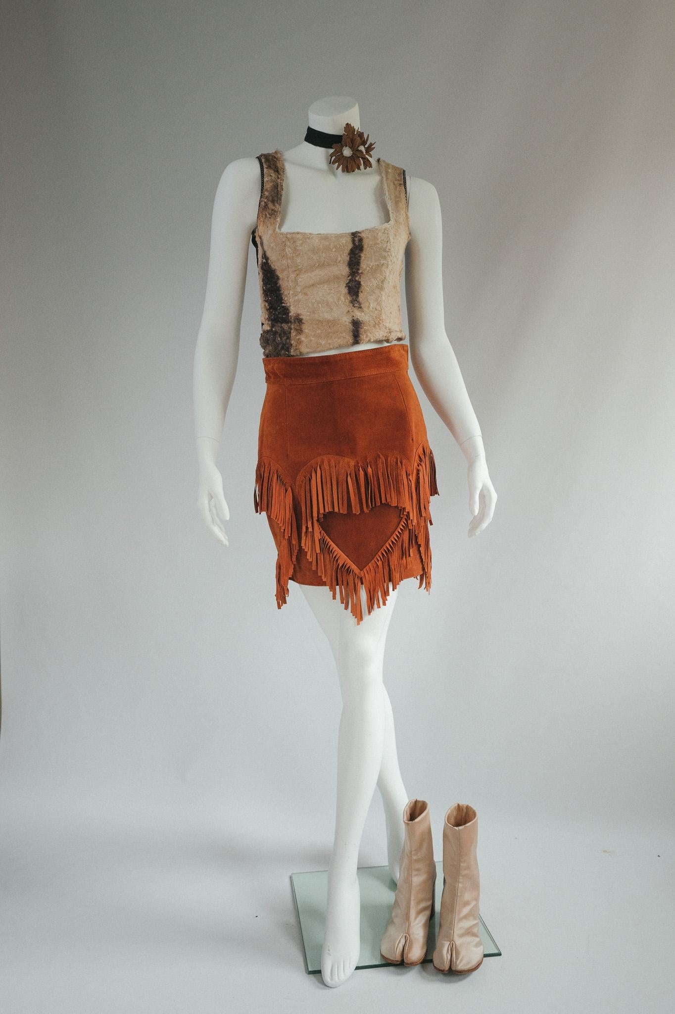 brown tassel skirt