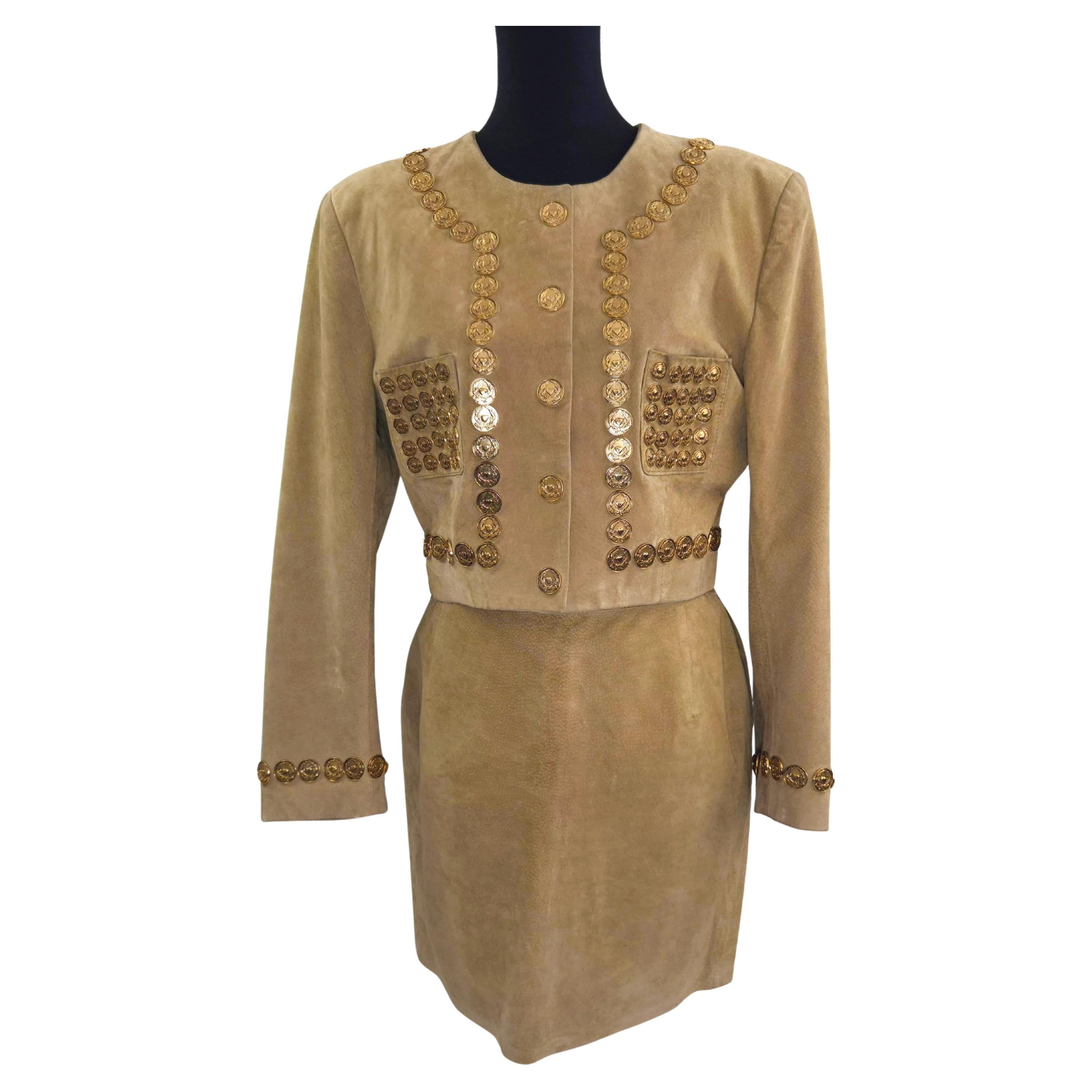 Moschino Günstiger und schicker Lederanzug 1991