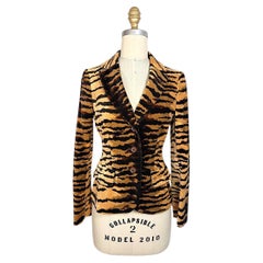 Moschino Cheap and Chic Tiger Print Velvet Tailored Blazer Jacket, Italy