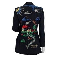 MOSCHINO CHEAP and CHIC Village Scenery Embroidered Novelty Blazer Jacket