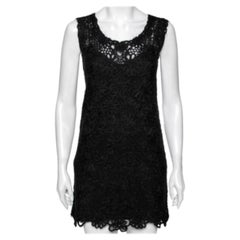 Moschino Cheap and Chic Vintage Black Floral Embroidered Sleeveless Dress S
