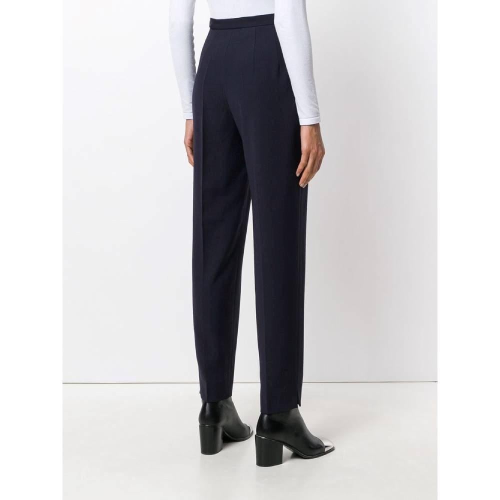 Moschino Cheap and Chic Vintage dark blue wool 90s straight trousers In Excellent Condition In Lugo (RA), IT