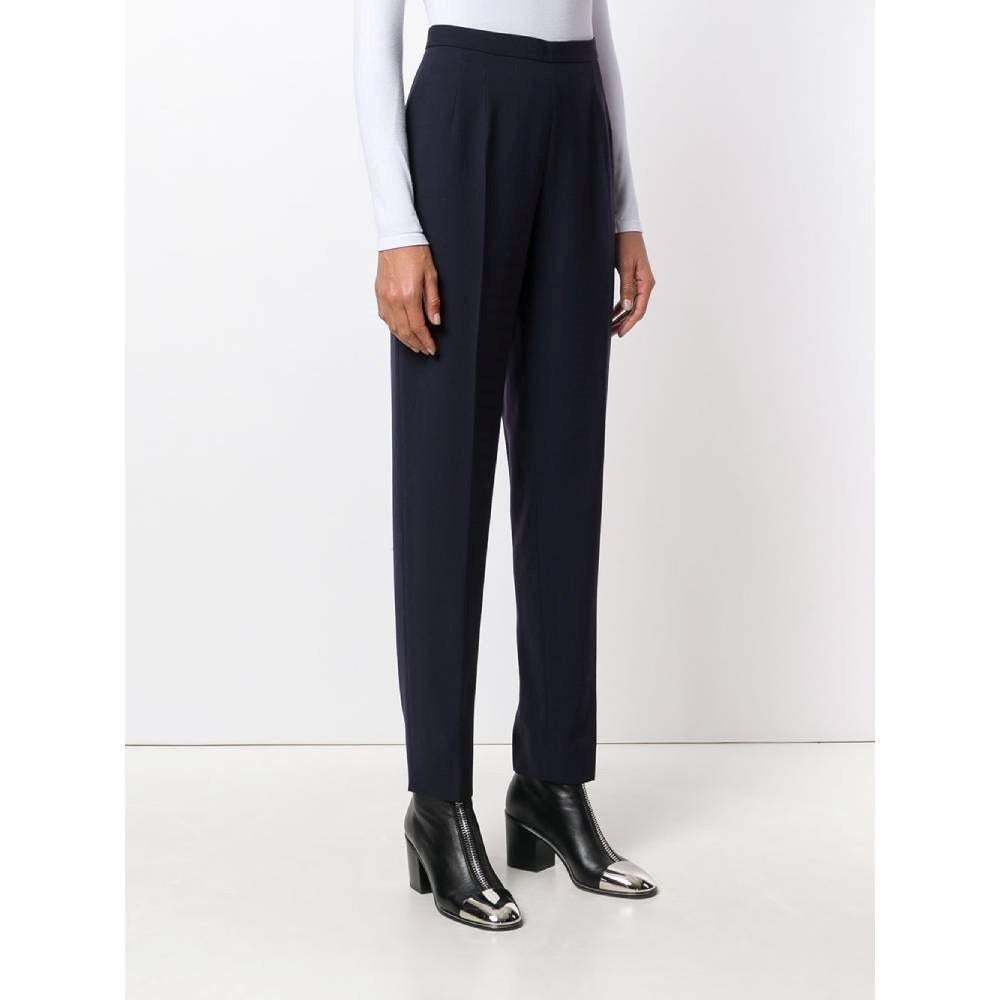 Women's Moschino Cheap and Chic Vintage dark blue wool 90s straight trousers