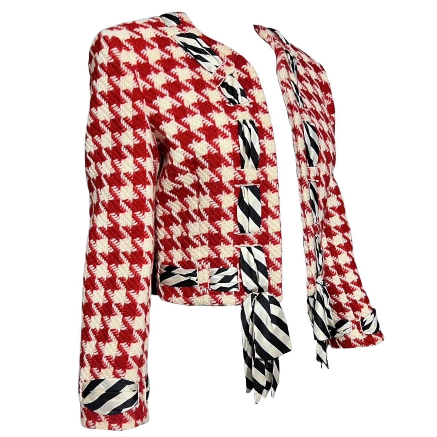 Women's Moschino Cheap and Chic Vintage Houndstooth Jacket as seen on Princess Diana