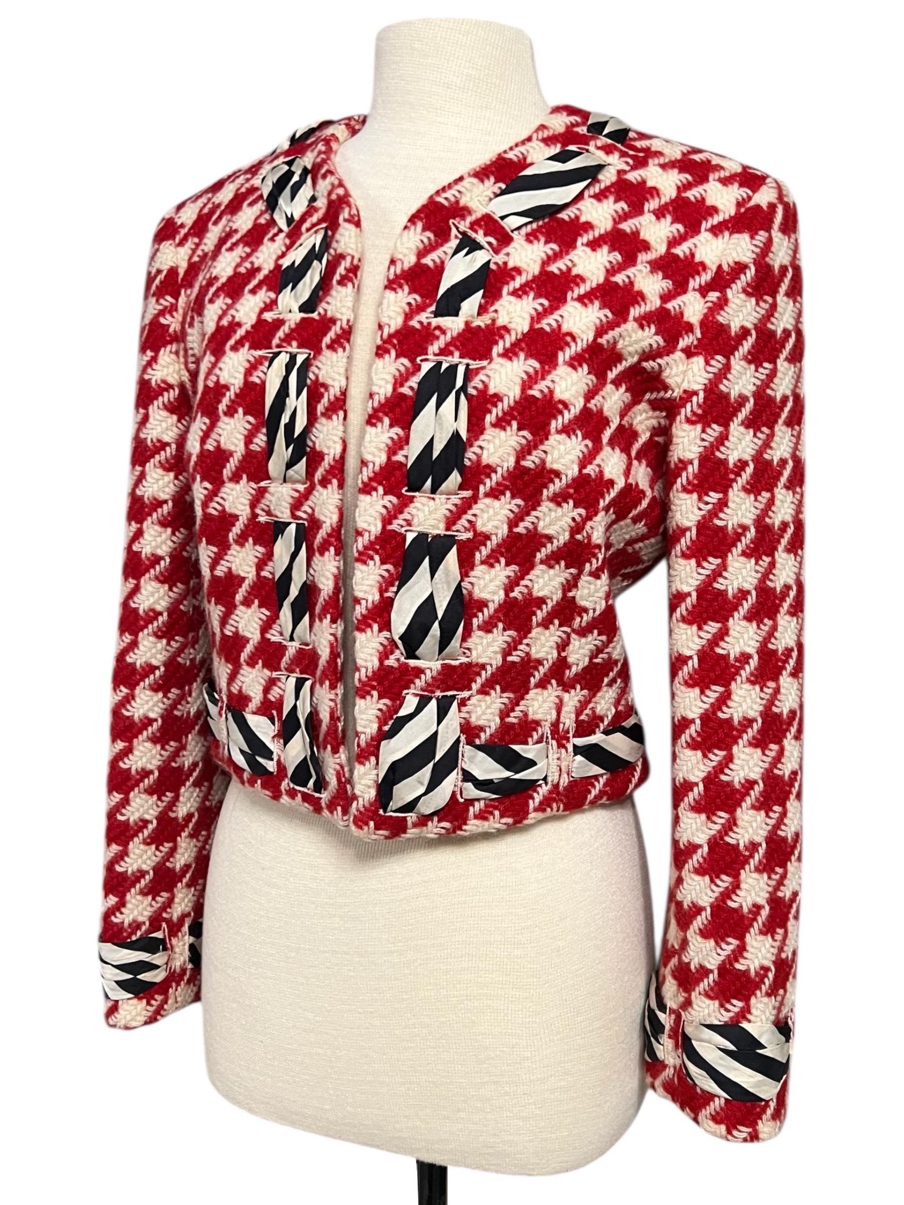 Women's Moschino Cheap and Chic Vintage Houndstooth Jacket as seen on Princess Diana
