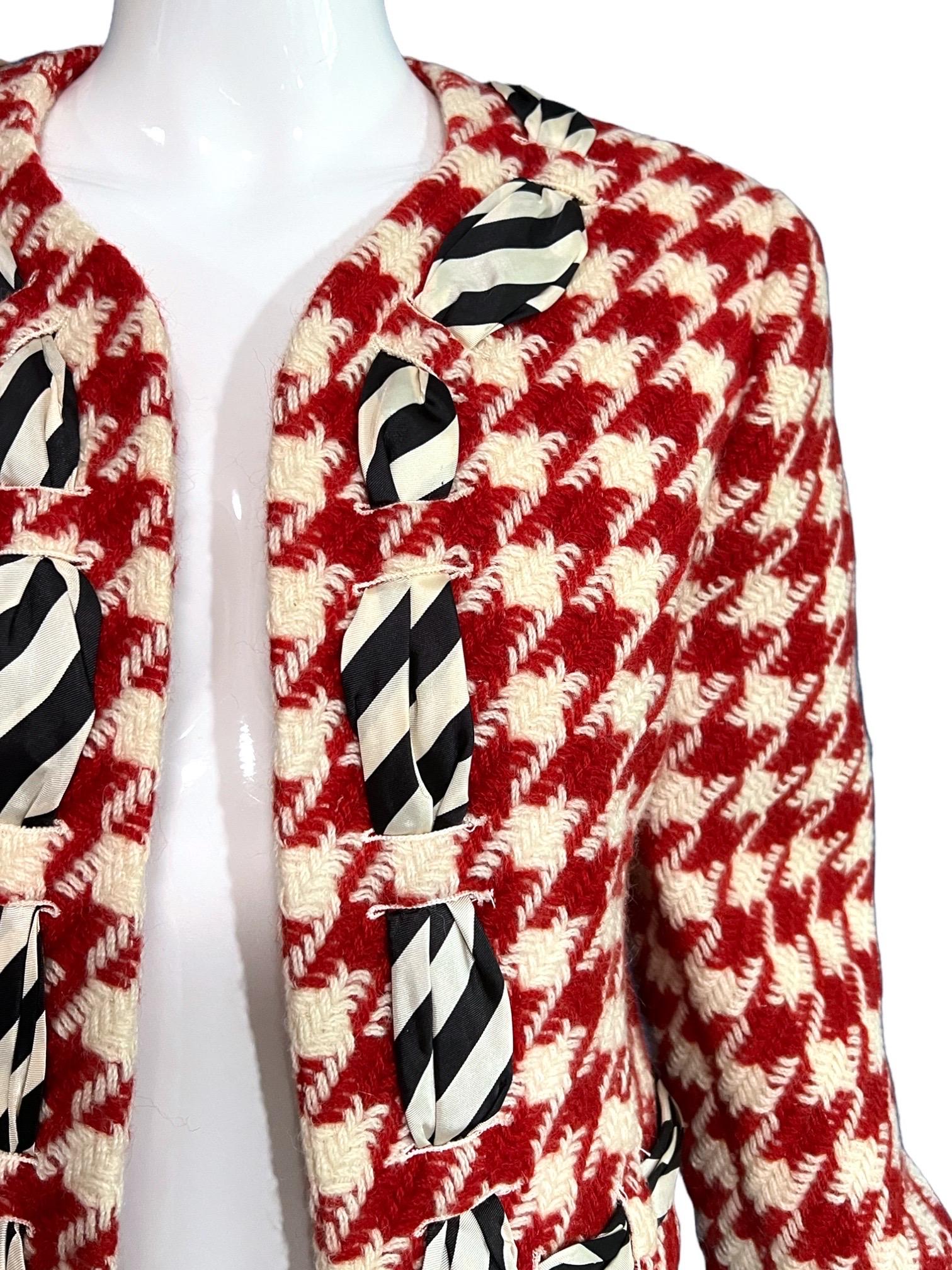 Moschino Cheap and Chic Vintage Houndstooth Jacket as seen on Princess Diana In Good Condition In Concord, NC