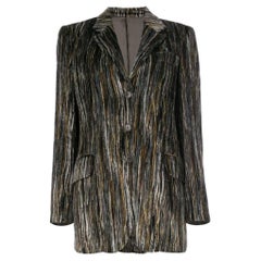 Moschino Cheap and Chic Vintage multicolor ribbed velvet 90s jacket