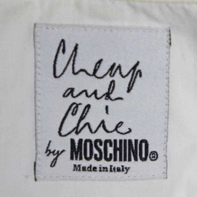 Moschino Cheap and Chic - Chemise chemise à demi-couverture en coton blanc XL Pour hommes en vente