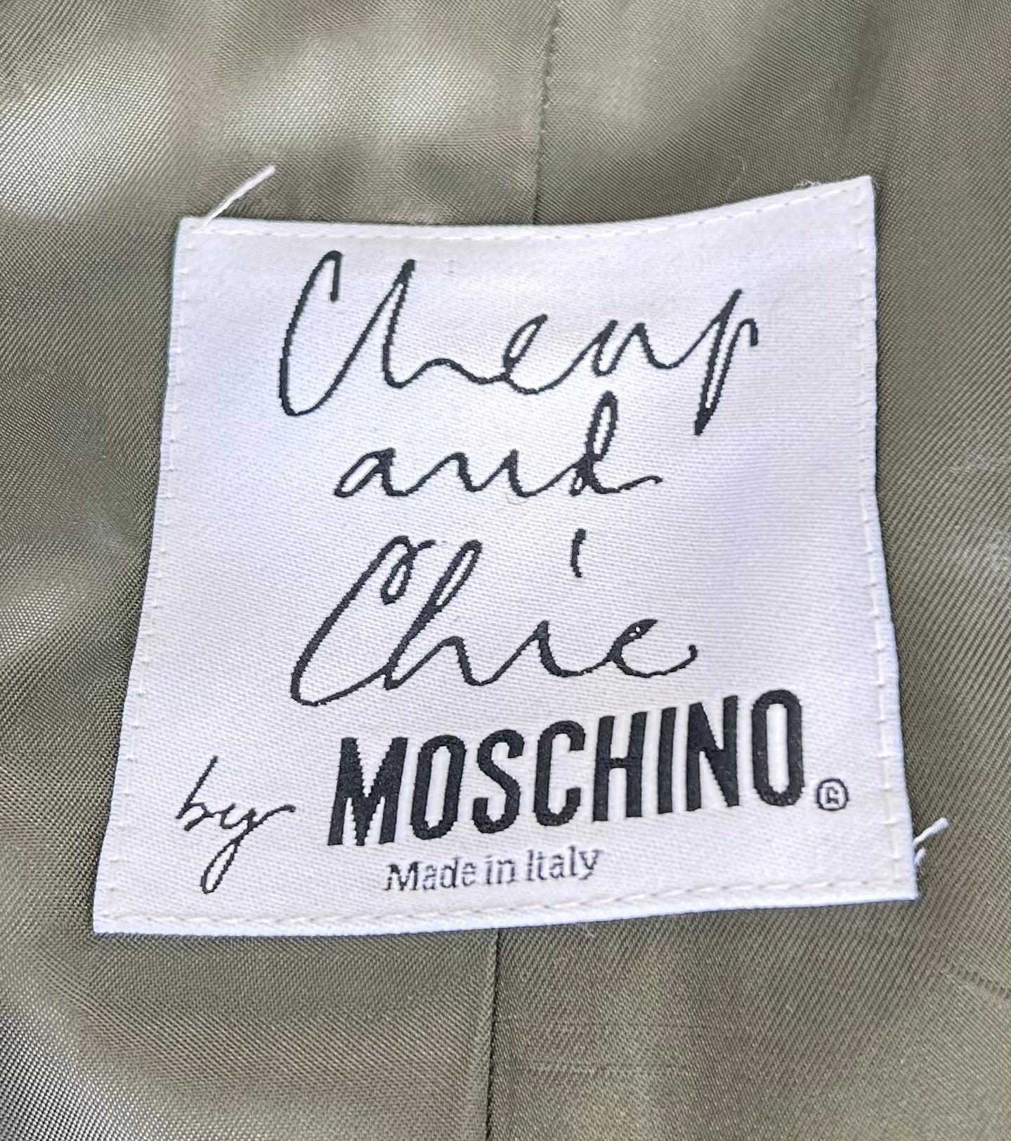 Moschino Cheap and Chic Wool Suit Ensemble Floral Trim New/Old, 1990s In New Condition For Sale In Los Angeles, CA