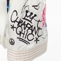 MOSCHINO Cheap and Chic Y2K Vintage white illustration print flared skirt S