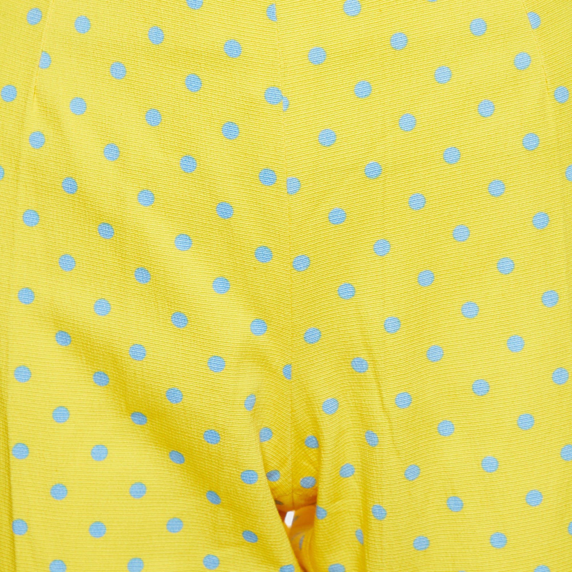 Jaune Moschino Cheap and Chic Pantalon jaune imprimé à pois L en vente