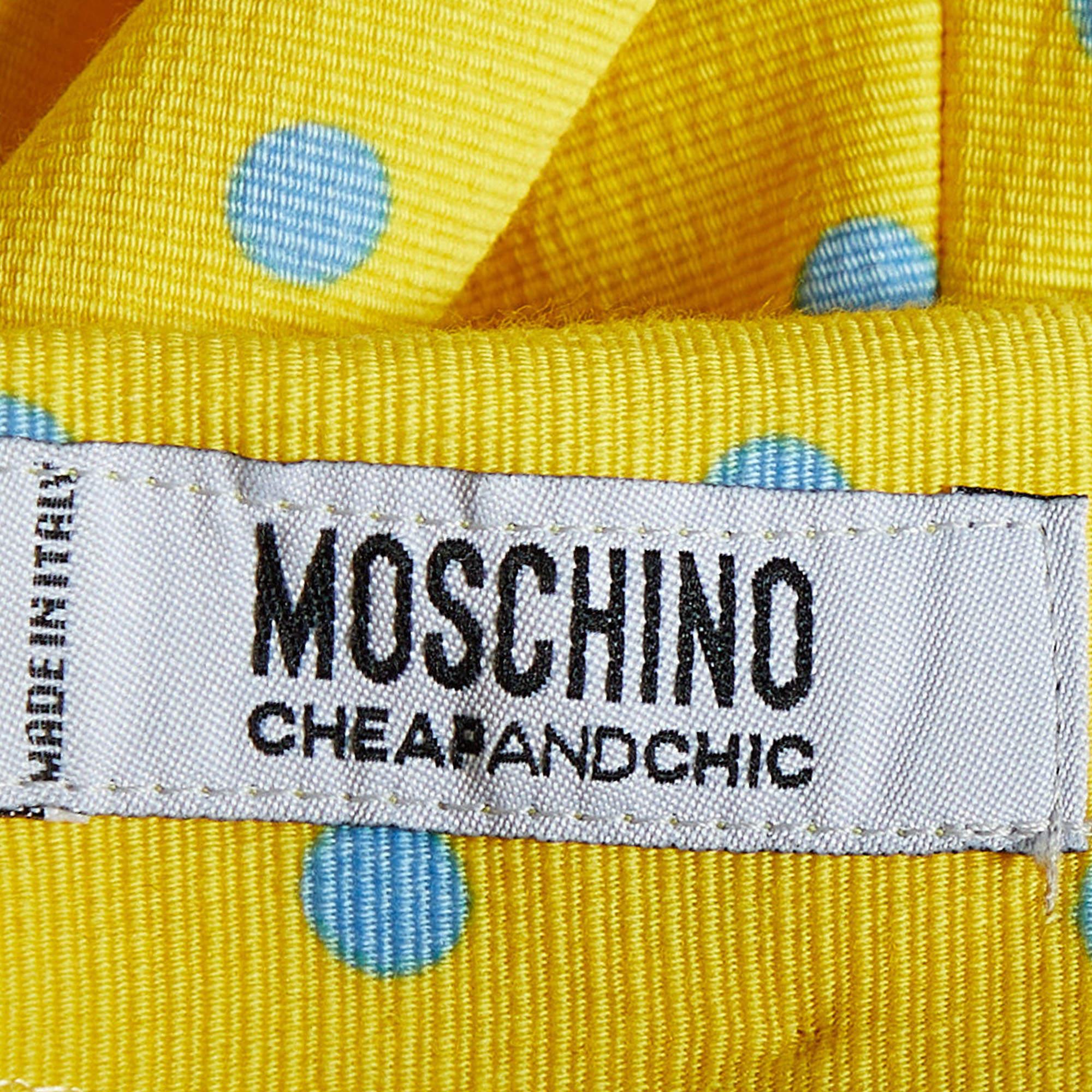 Moschino Cheap and Chic Pantalon jaune imprimé à pois L Bon état - En vente à Dubai, Al Qouz 2