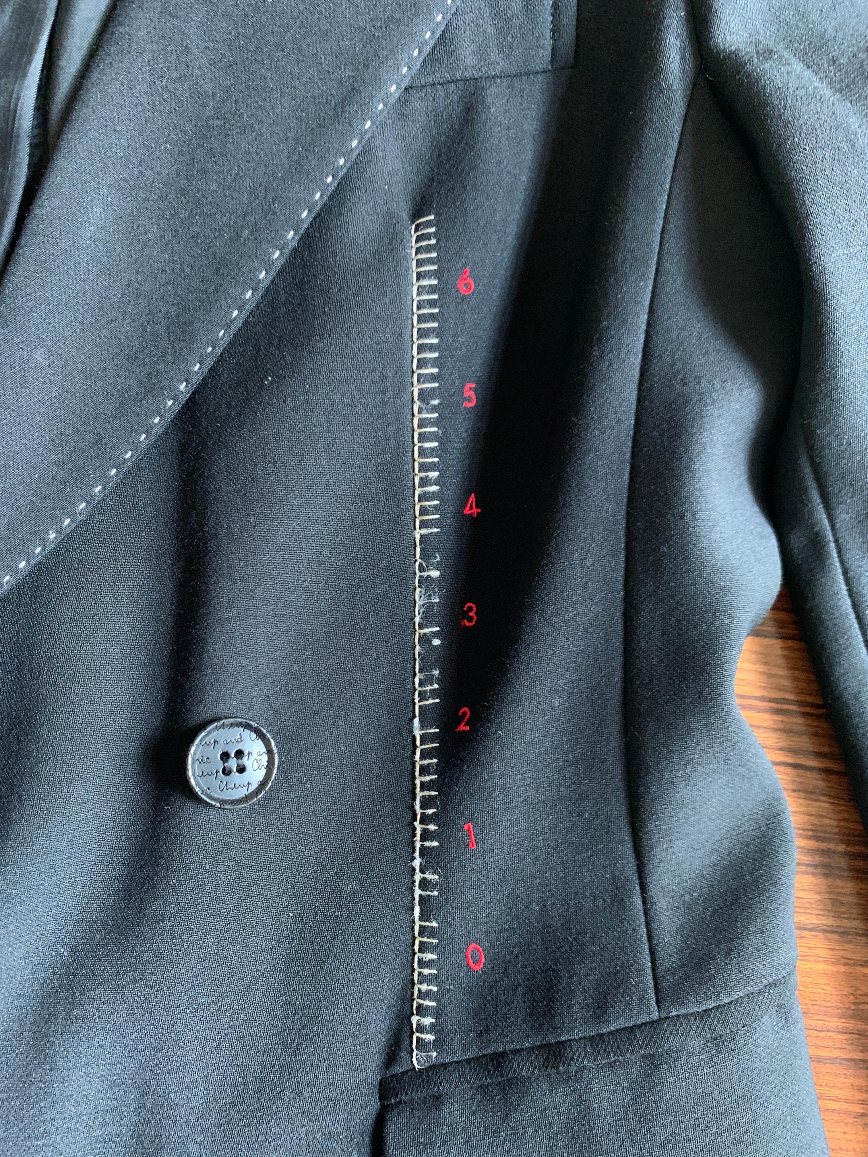 Moschino Cheap & Chic 1990s Charts & Graphs Black Blazer Jacket 9
