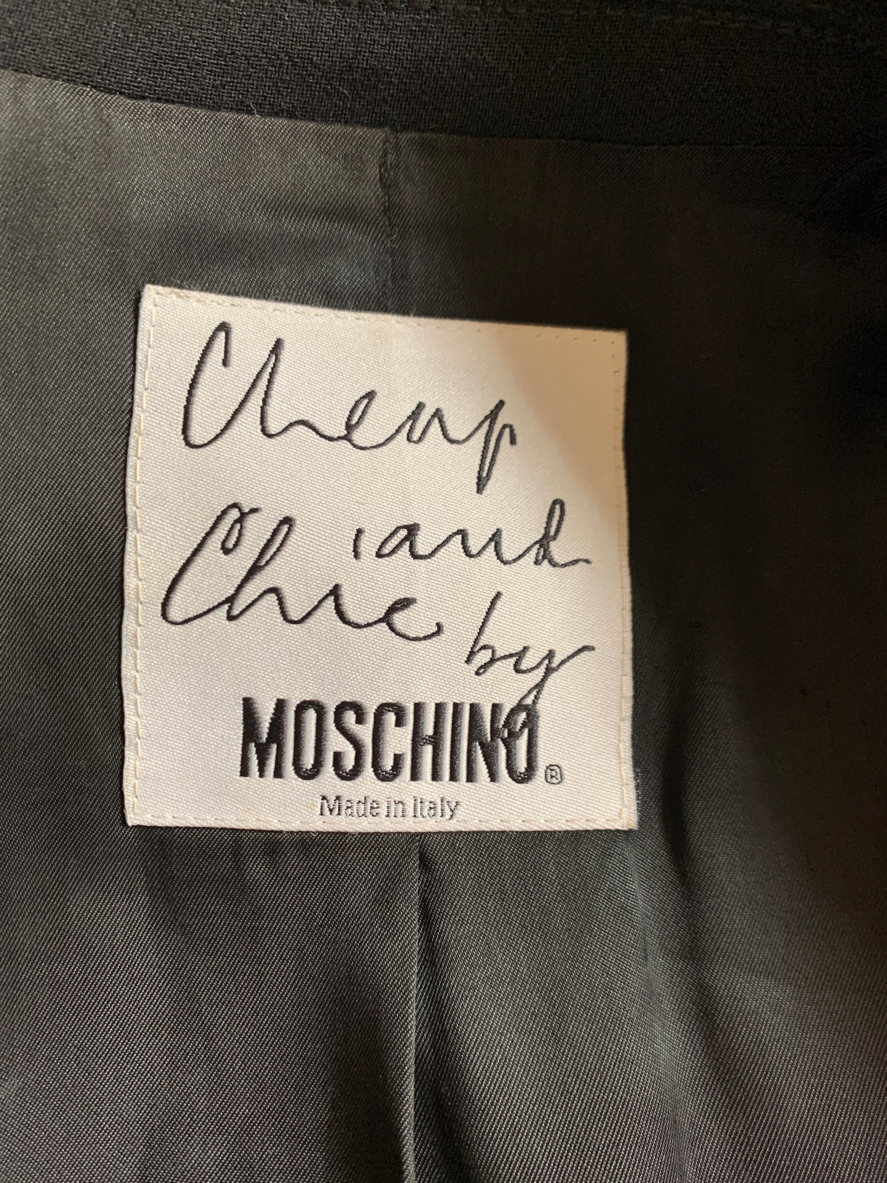 Moschino Cheap & Chic 1990s Charts & Graphs Black Blazer Jacket 2
