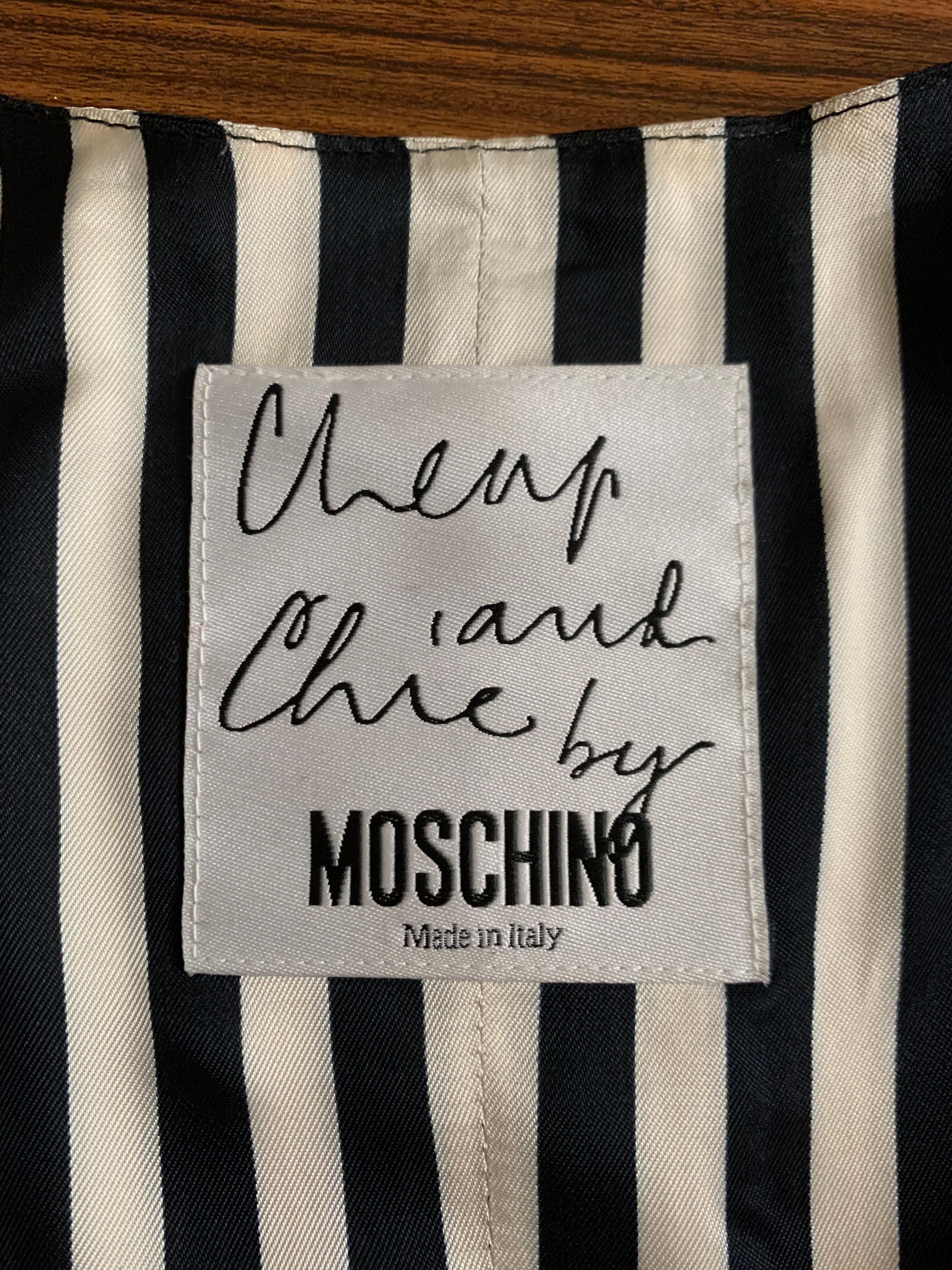 Black Moschino Cheap & Chic 1990s Smile and Frown Face Vest Green with Stripe Back For Sale