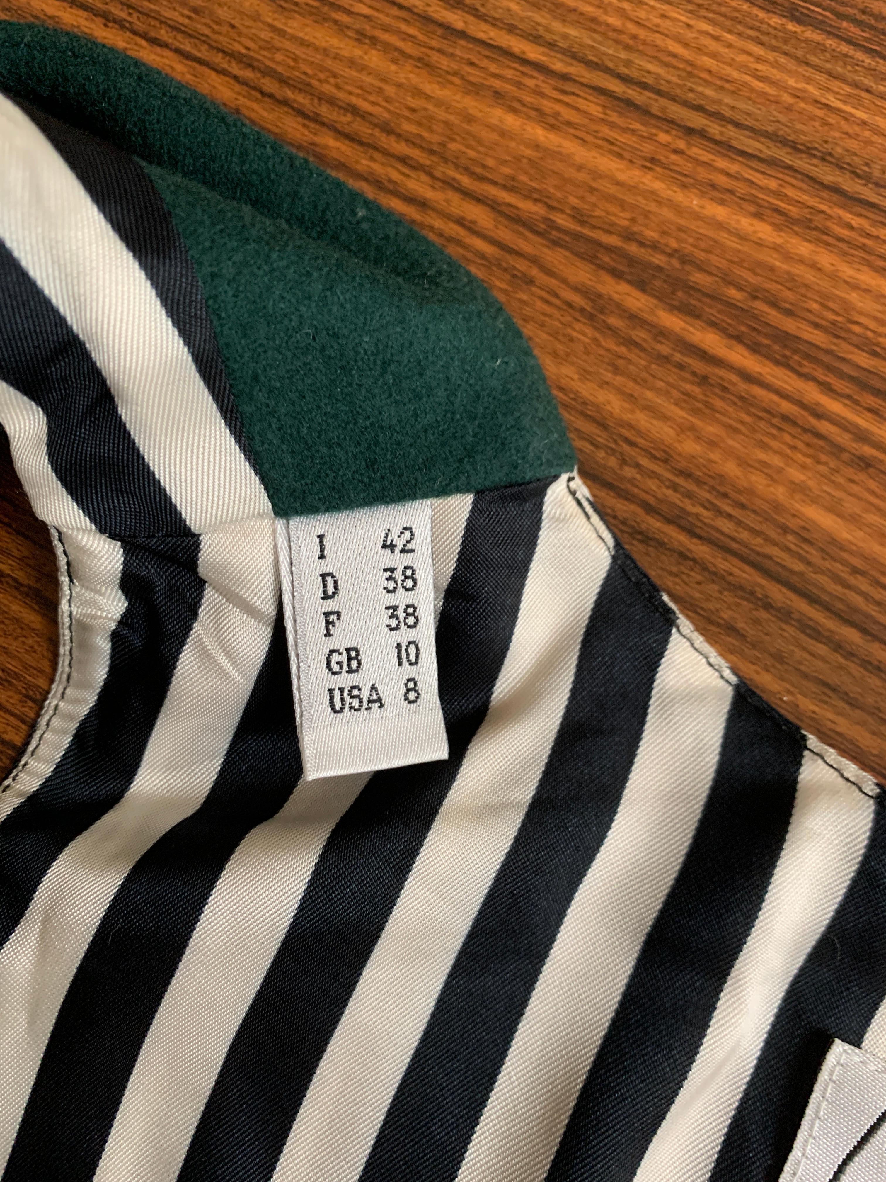 Moschino Cheap & Chic 1990s Smile and Frown Face Vest Green with Stripe Back In Excellent Condition For Sale In San Francisco, CA