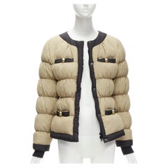 MOSCHINO CHEAP CHIC beige con bottoni dorati e 4 tasche, giacca puffer IT42 M