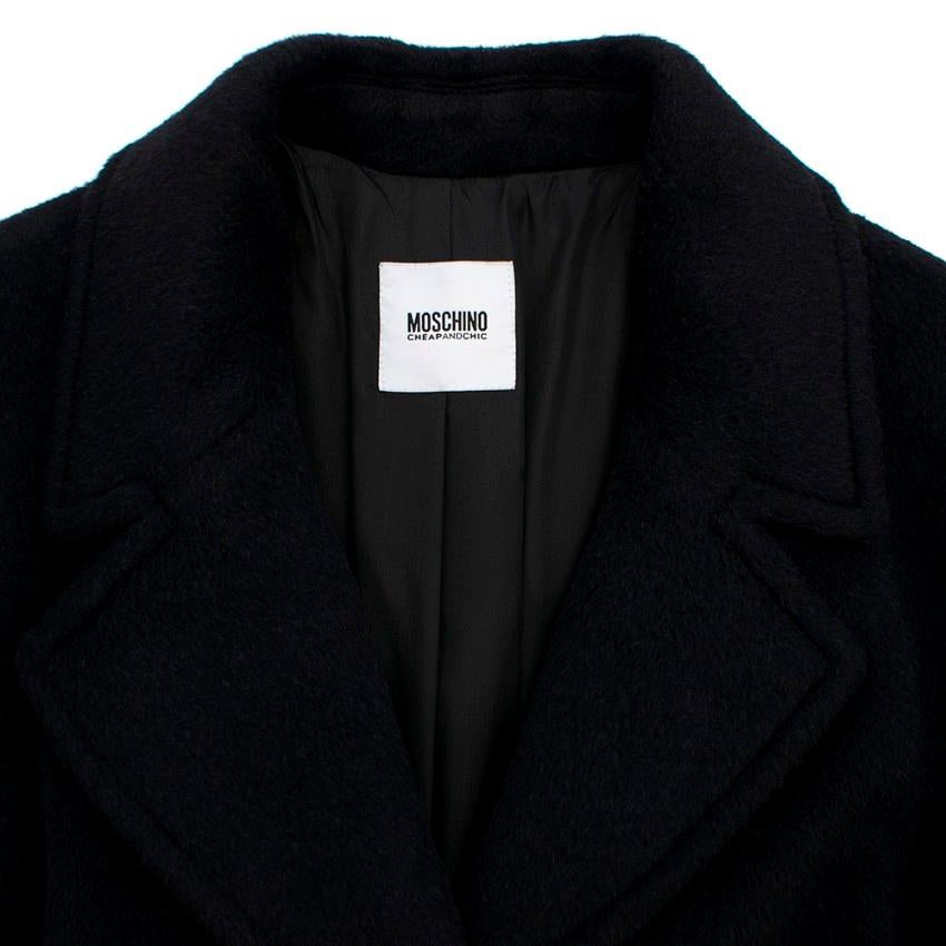 Moschino Cheap & Chic Black Alpaca Wool Blend Coat GB 12 1