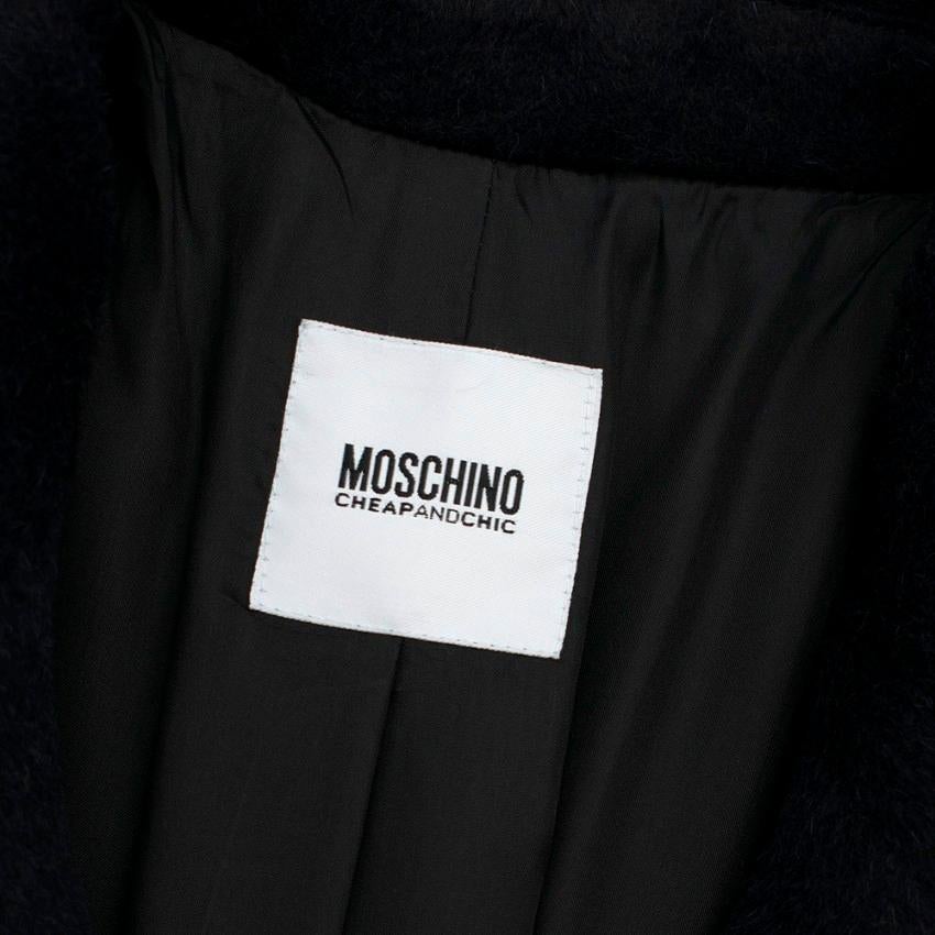 Moschino Cheap & Chic Black Alpaca Wool Blend Coat GB 12 2