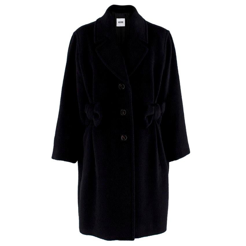 Moschino Cheap & Chic Black Alpaca Wool Blend Coat GB 12