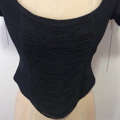 Moschino Cheap Chic Black Bustier Corset Fringe