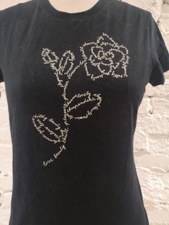 Vintage Moschino Cheap and Chic Black Cotton T-Shirt, Size S, 1990s