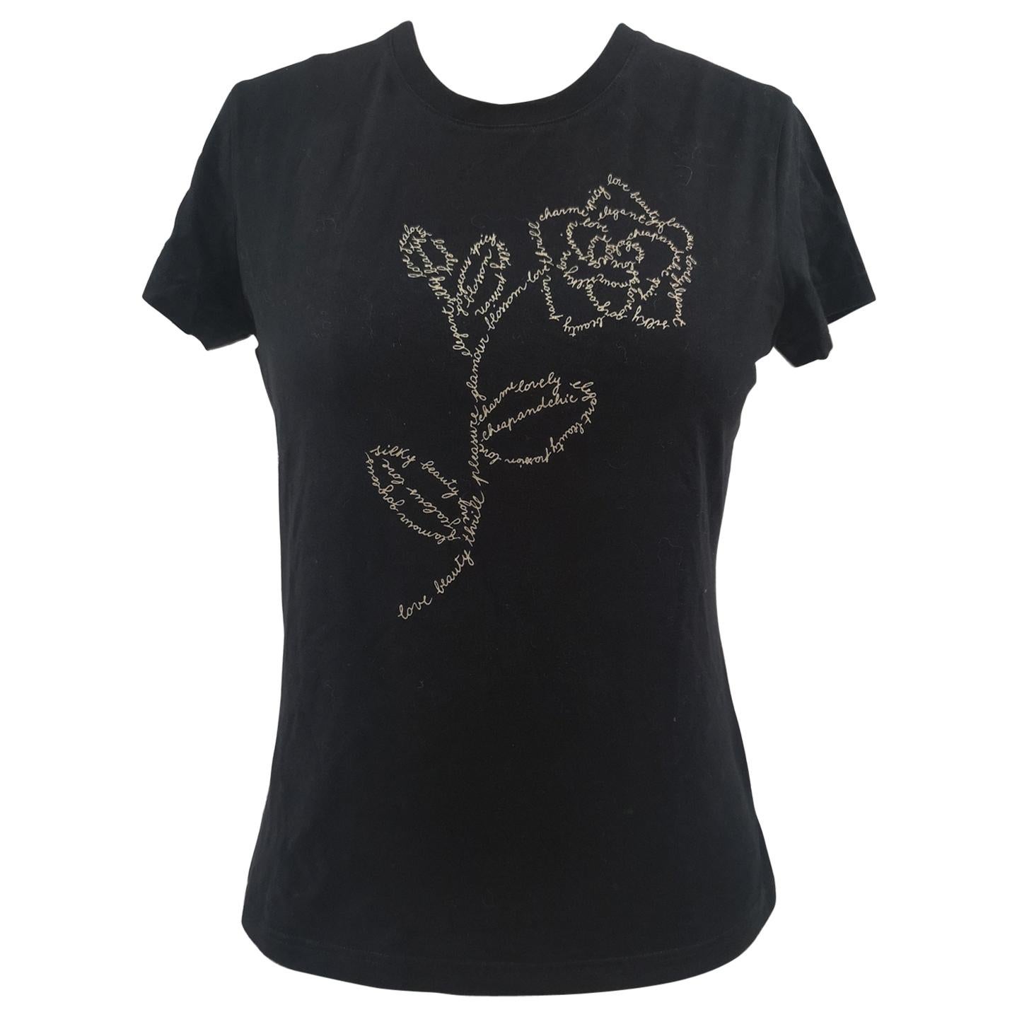 Moschino Cheap & Chic Schwarzes T-Shirt aus Baumwolle im Angebot