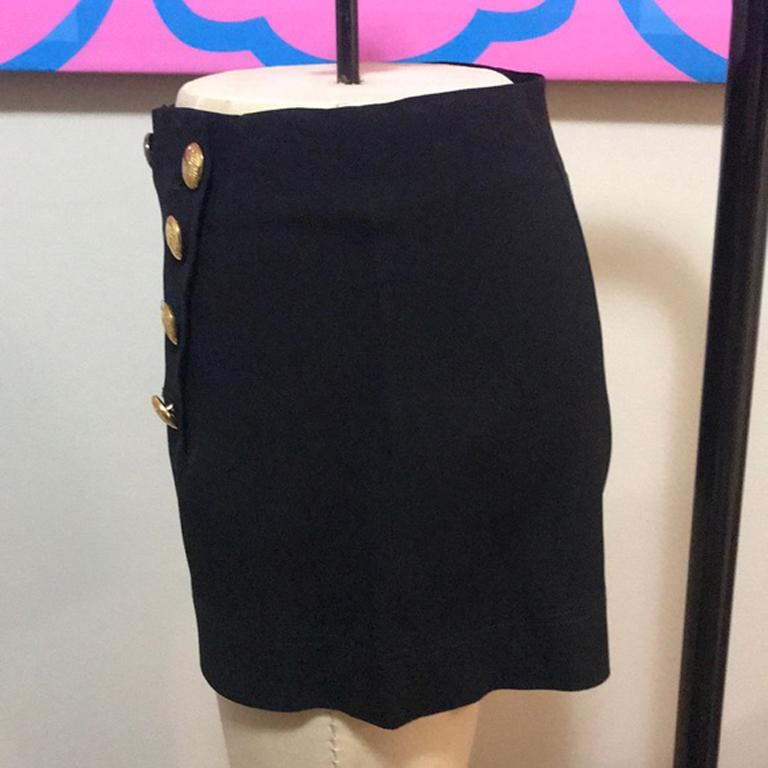 Moschino Cheap & Chic Black Crepe Sailor Shorts In Good Condition For Sale In Los Angeles, CA