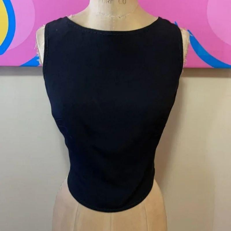 Moschino Cheap Chic Black Cut Out Back Crop Top In Good Condition For Sale In Los Angeles, CA