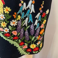Moschino Cheap Chic Black Embroidered House Pencil Skirt